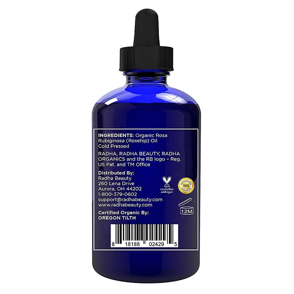 4 oz Organic Rosehip Seed Oil Cold Pressed W8578