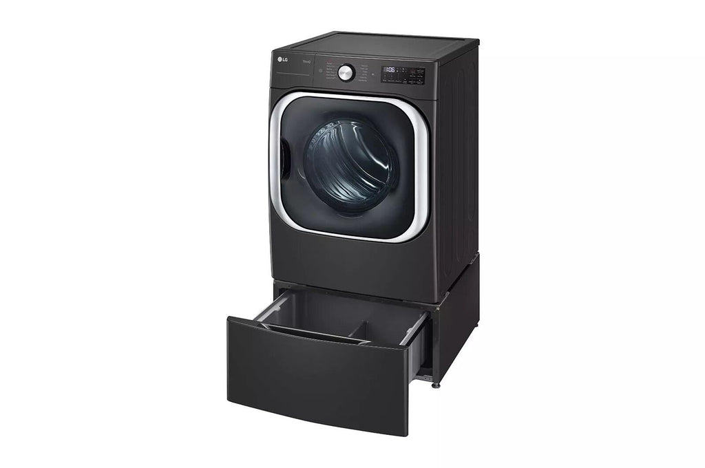 29 in. Laundry Pedestal with Storage Drawer in Black Steel D342090