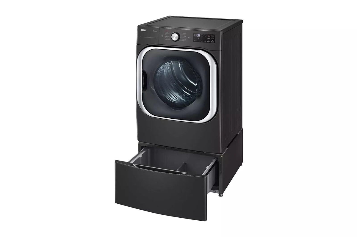 29 in. Laundry Pedestal with Storage Drawer in Black Steel D342090