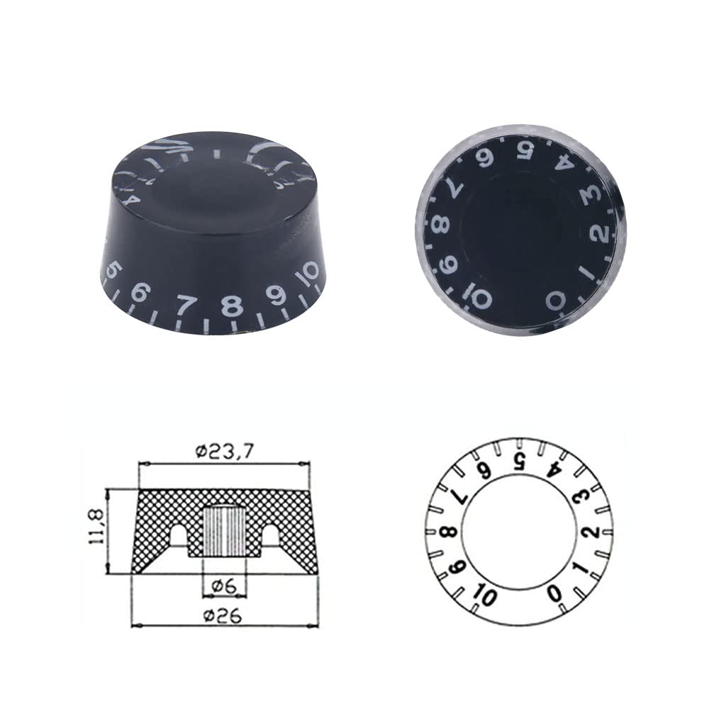 Black Electric Guitar Knobs U490916