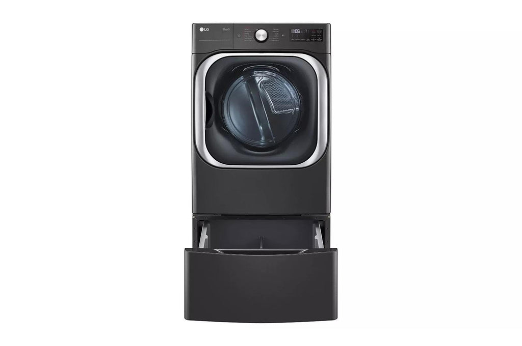 29 in. Laundry Pedestal with Storage Drawer in Black Steel D342090
