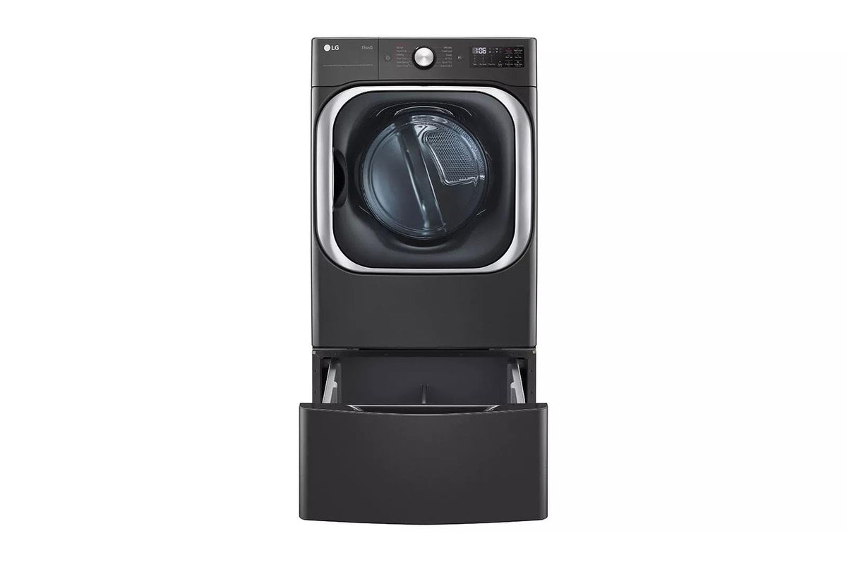 29 in. Laundry Pedestal with Storage Drawer in Black Steel D342090