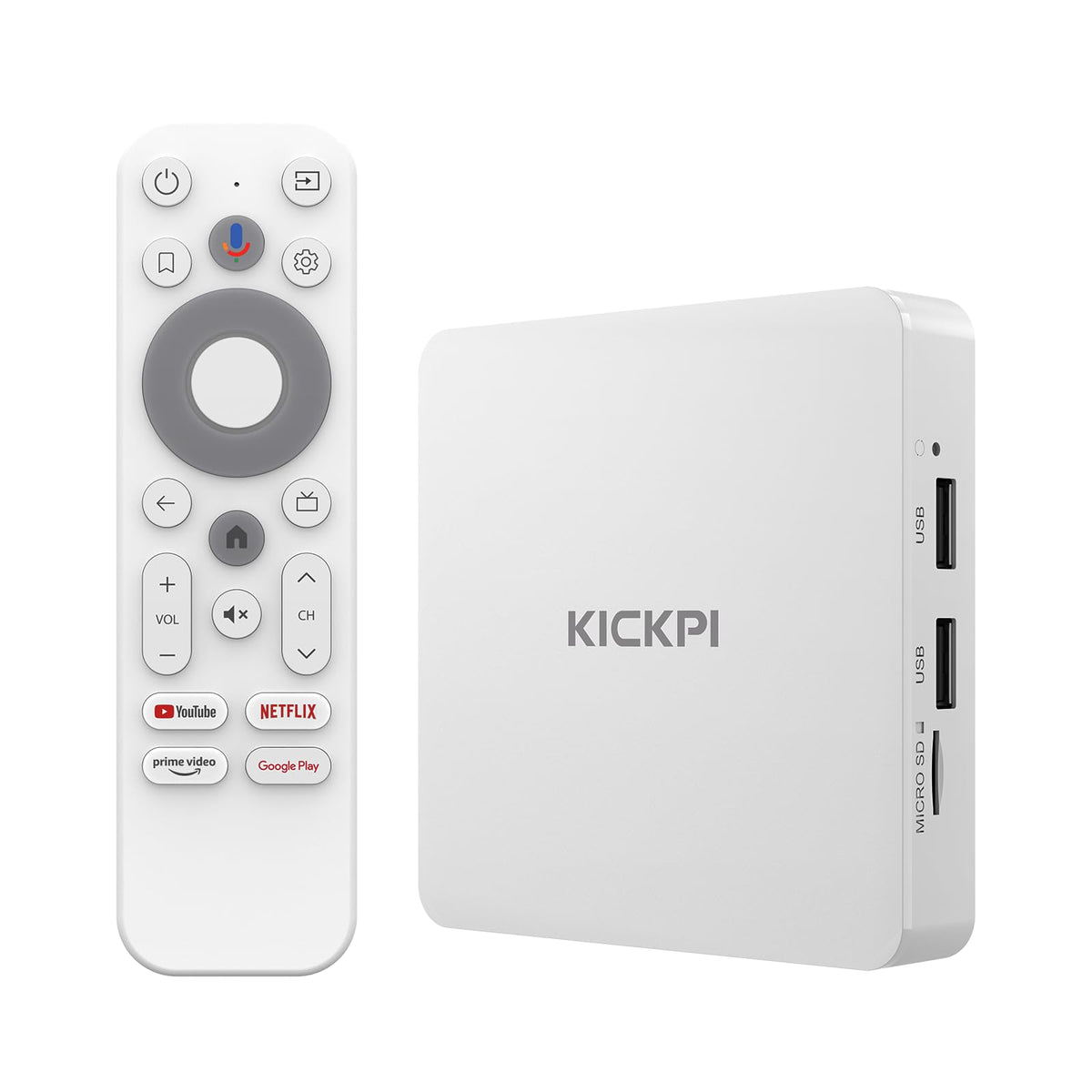 Android TV Box 4K Streaming Device 2GB RAM 16GB ROM White J727