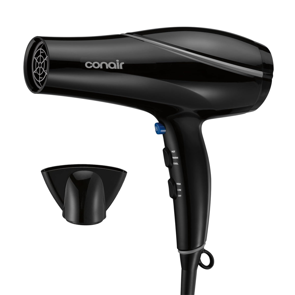 Black Ceramic Hair Dryer with Concentrator Attachment T701
