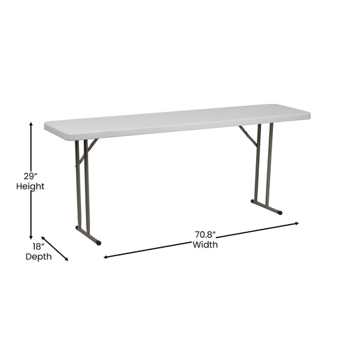 10 Pack 6-Foot Granite White Plastic Folding Table W263182