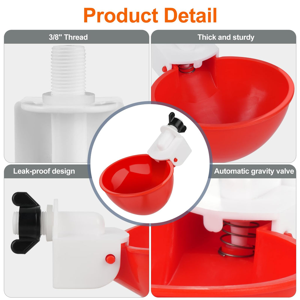 6 Pack Automatic Chicken Waterer Cups P472