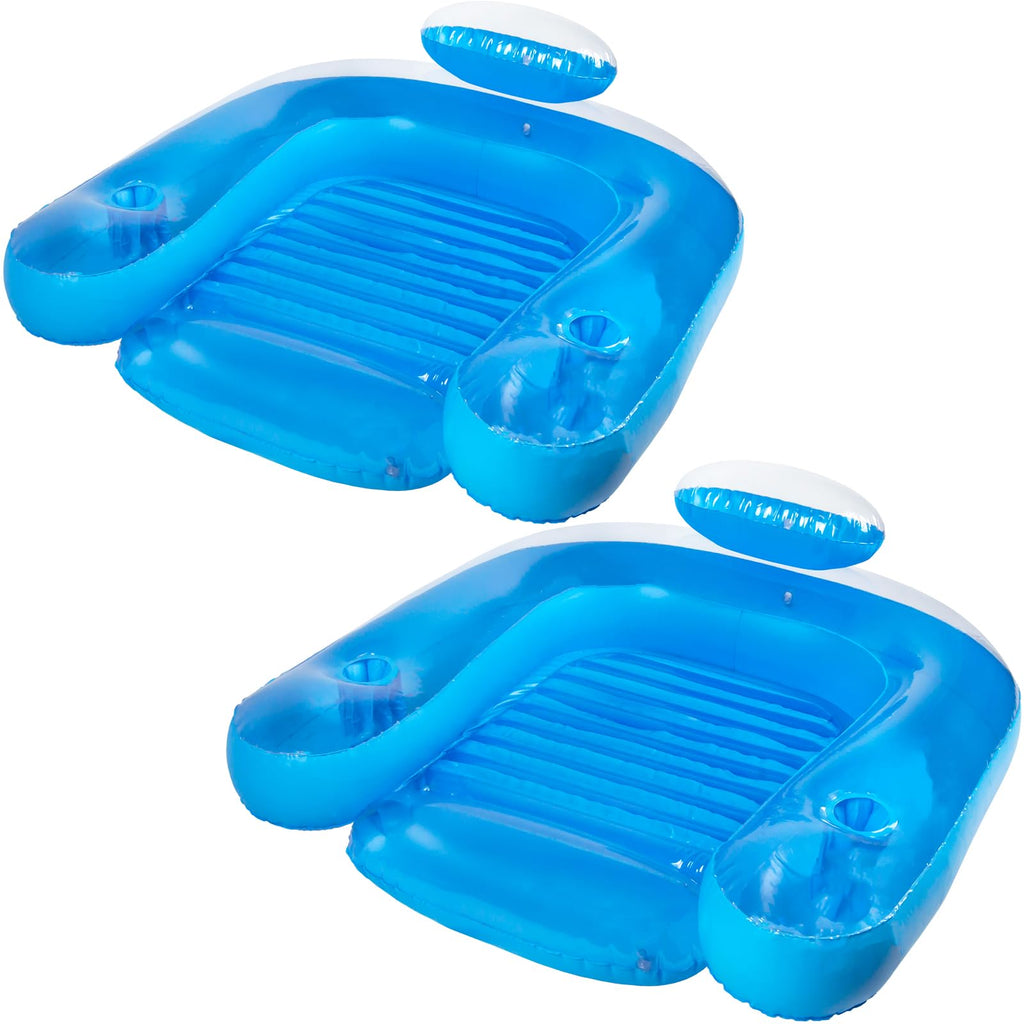 Inflatable Pool Float Lounge Chair with Cup Holders X10640