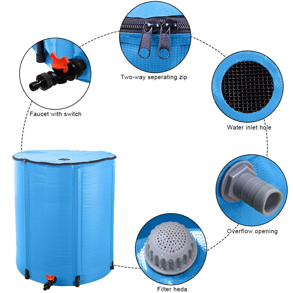 50 Gallon Folding Rain Barrel with Filter T879917