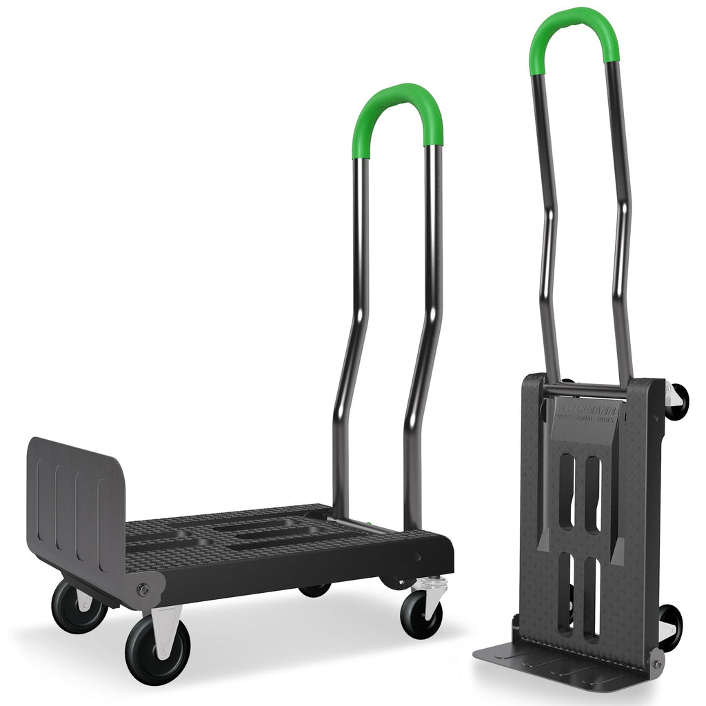 2-in-1 Convertible Hand Truck Dolly, 330LBS Capacity, Foldable Black & Dill Green H66255