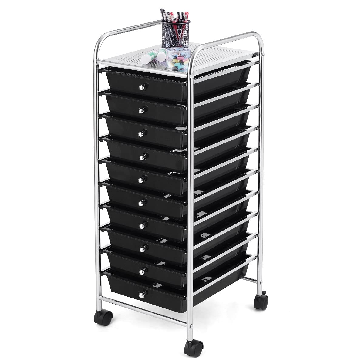 10 Drawer Multicolor Rolling Storage Cart Q12134
