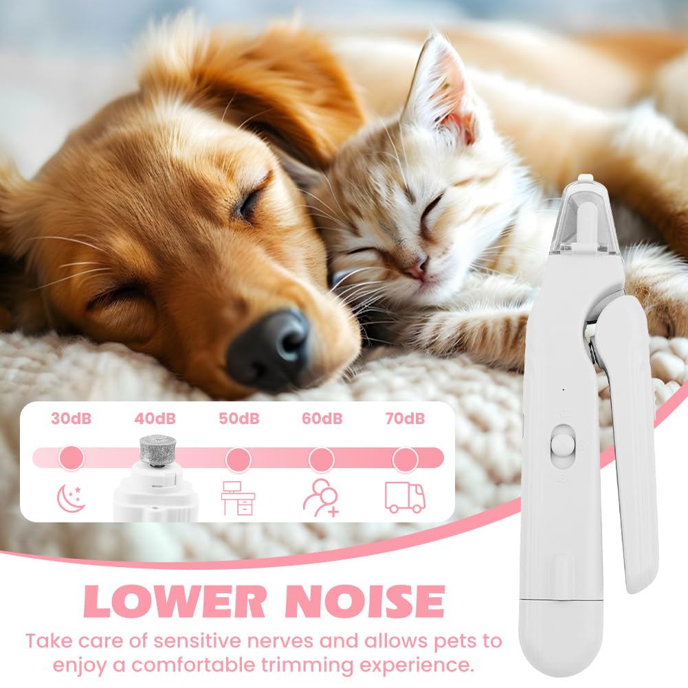 2 in 1 Cat Dog Nail Clippers & Grinder with LED Light X5976