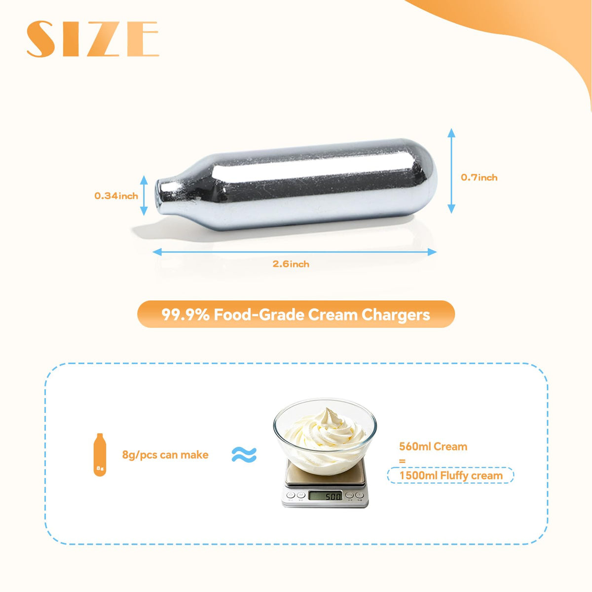 8g Whipped Cream Chargers Food Grade H645253