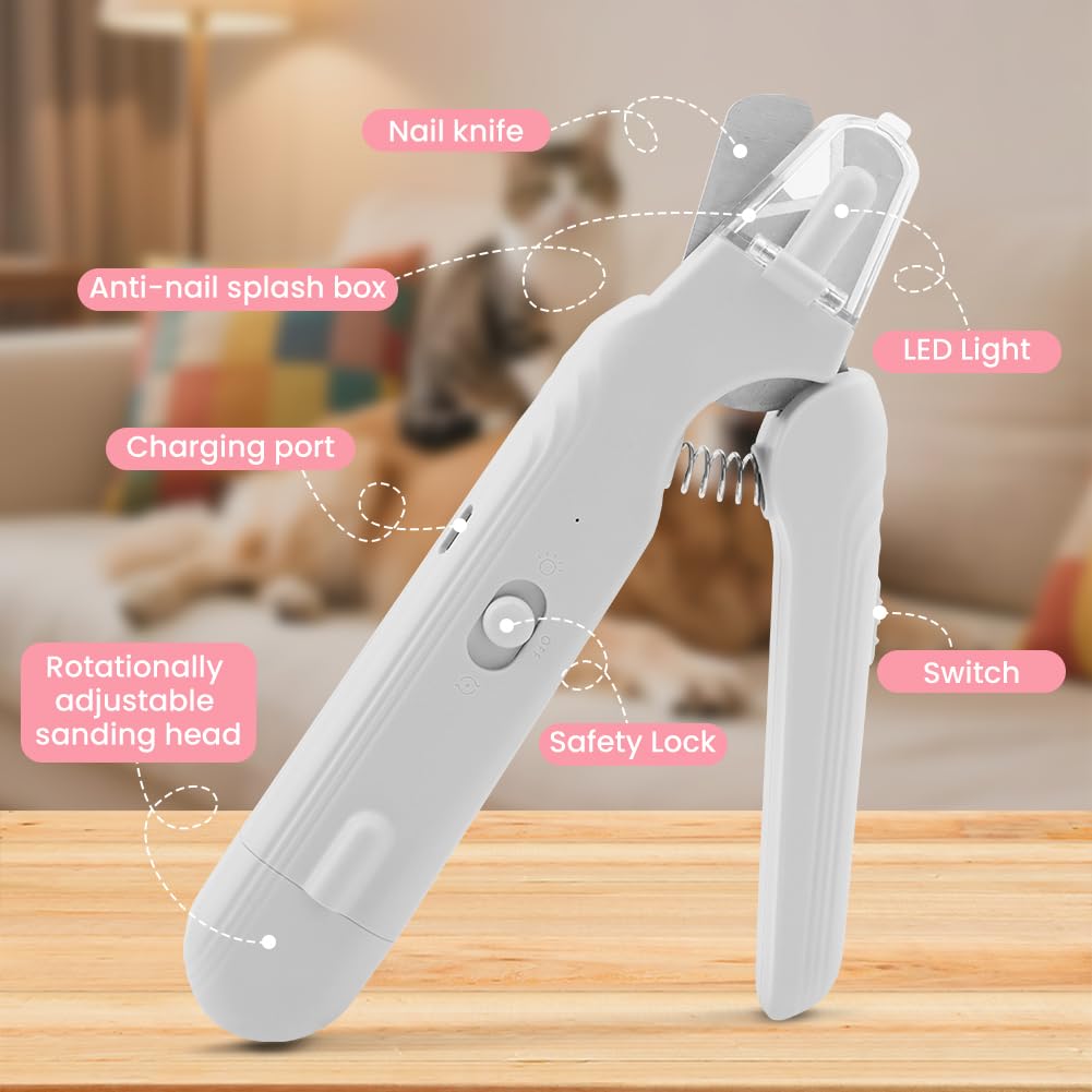 2 in 1 Cat Dog Nail Clippers & Grinder with LED Light X5976