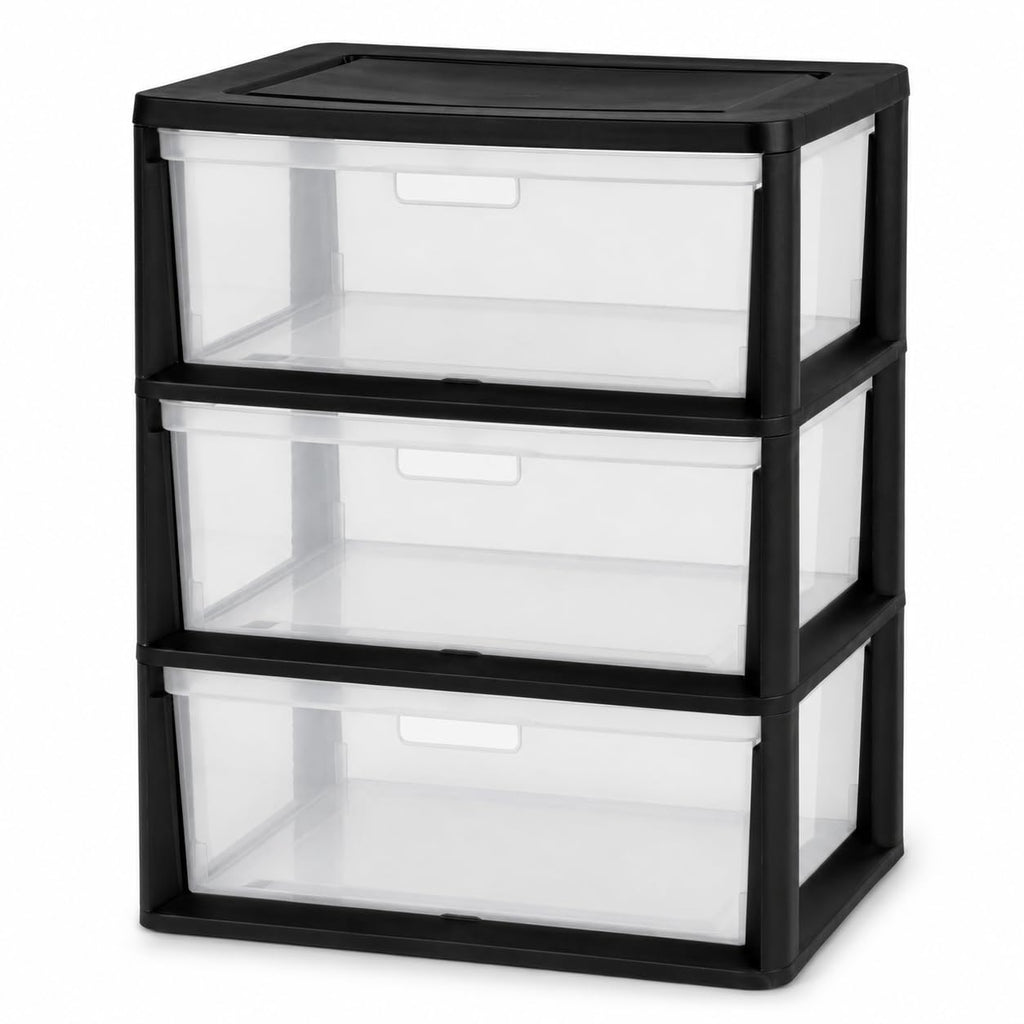 3 Drawer Storage Tower with Clear Bins F72946