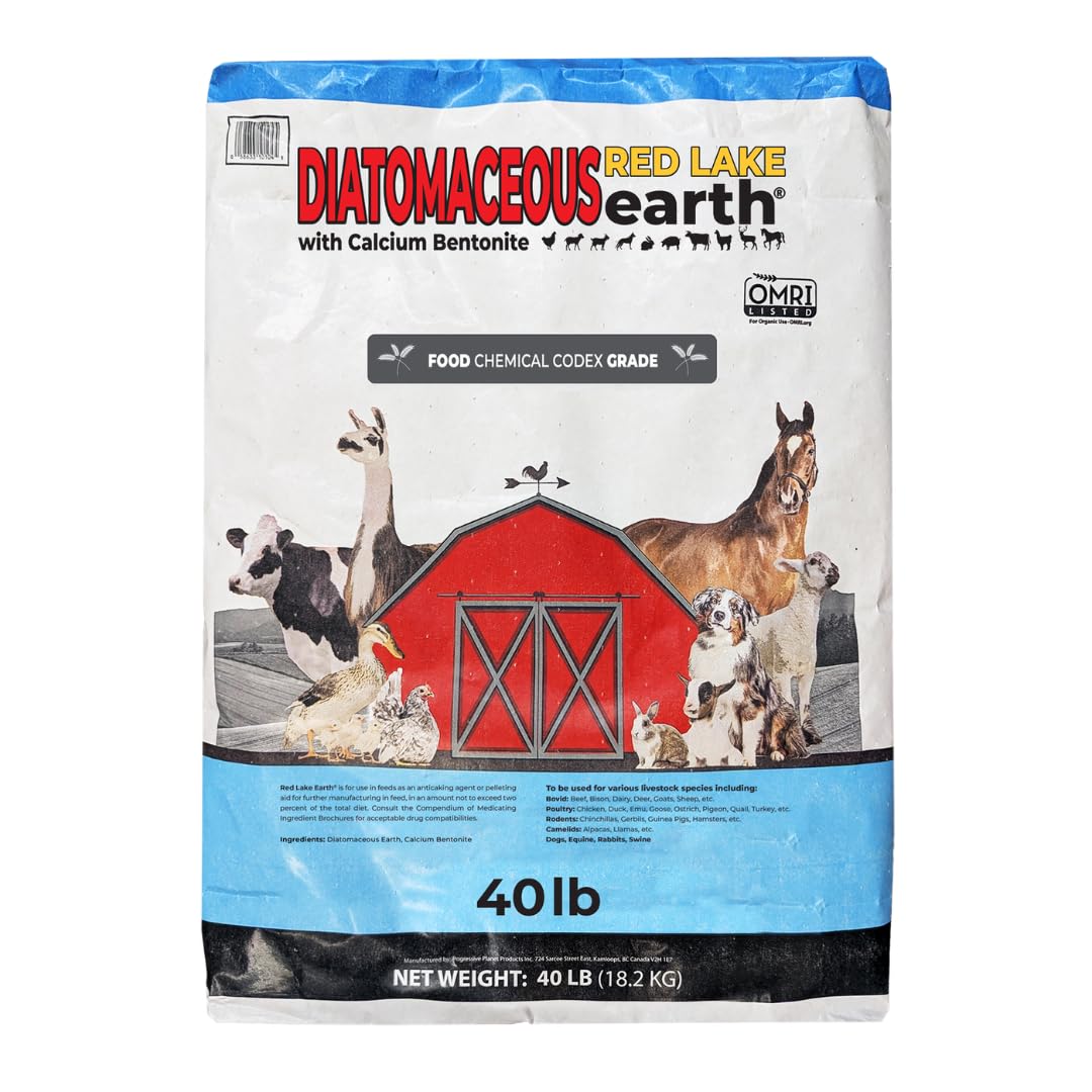 Red Lake Earth Diatomaceous Calcium Bentonite Animal Feed Additive 40Lbs D2398