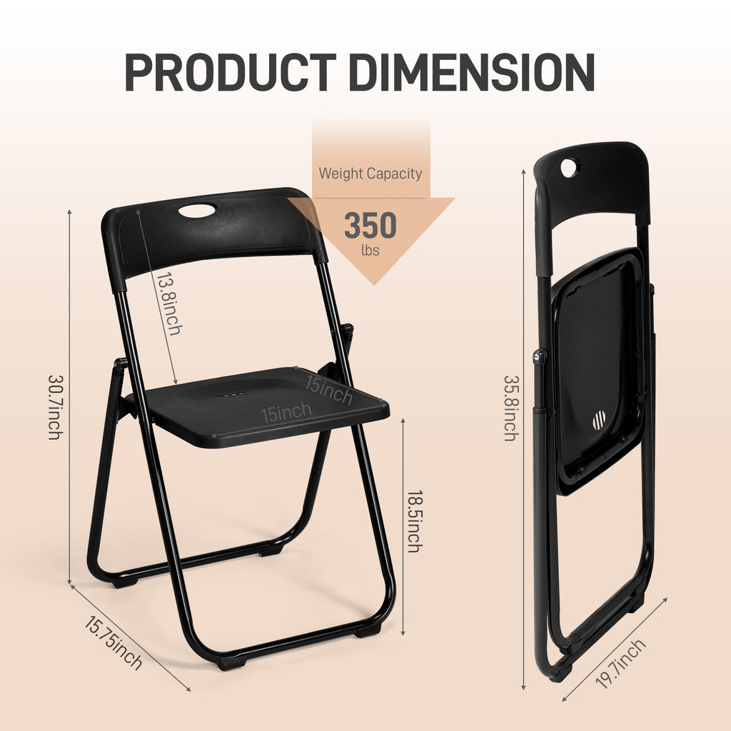 10 PCS Black Plastic Folding Chair W532074