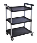 3-Shelf Plastic Utility Cart with Wheels, Black N9633
