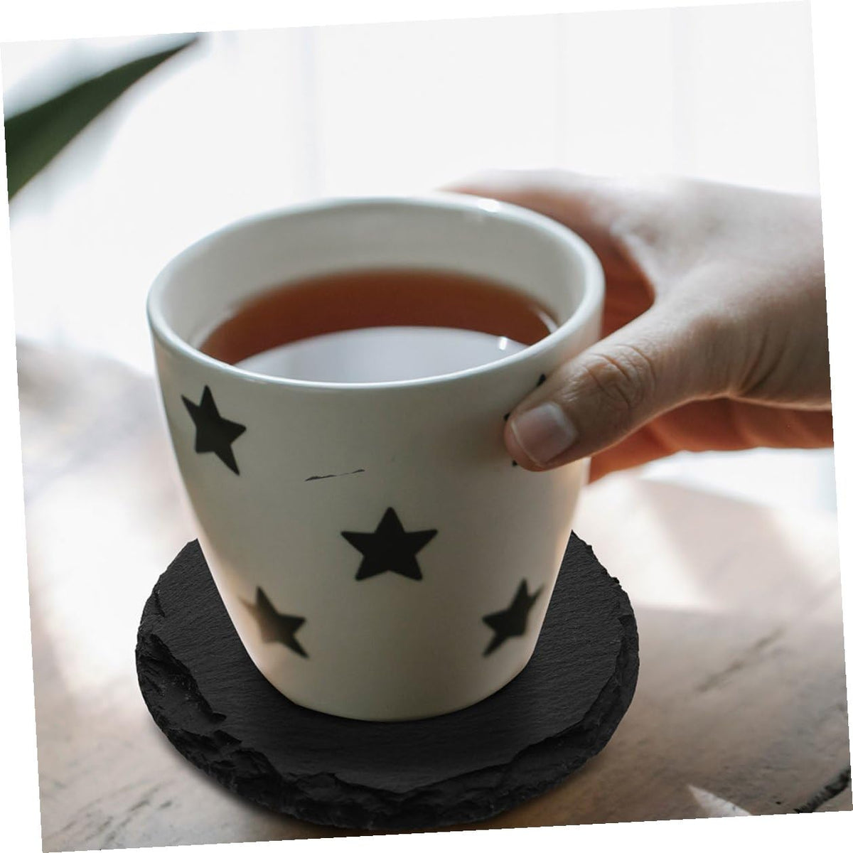 6pcs Stone Coasters Set with Non Slip Bottom U903467