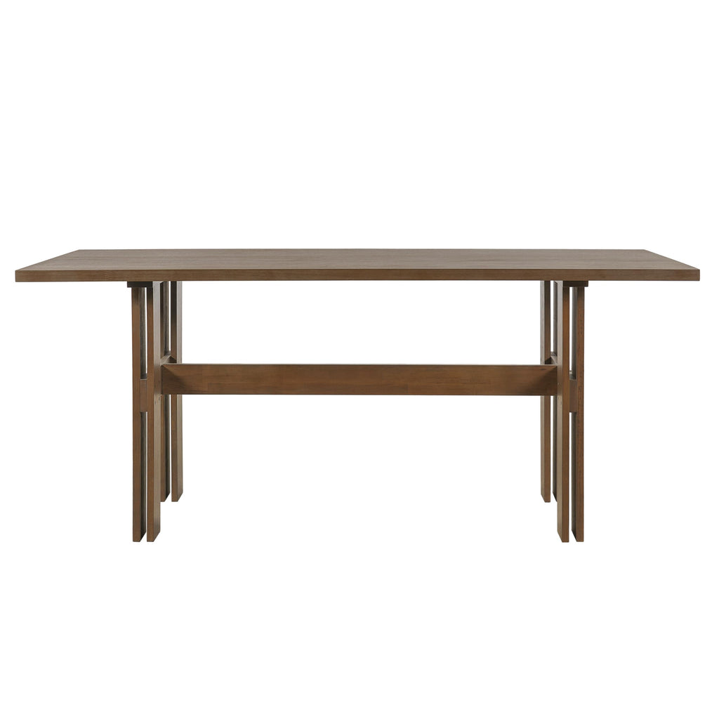7-Piece Rubber Wood Dining Table Set with Chairs B802927