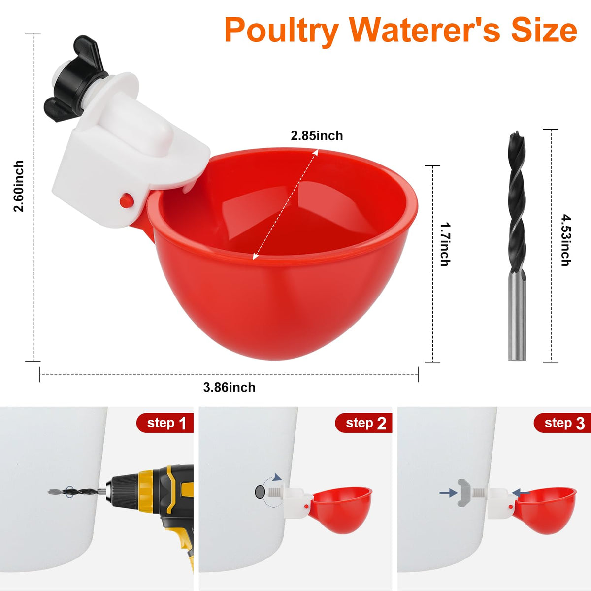 6 Pack Automatic Chicken Waterer Cups P472