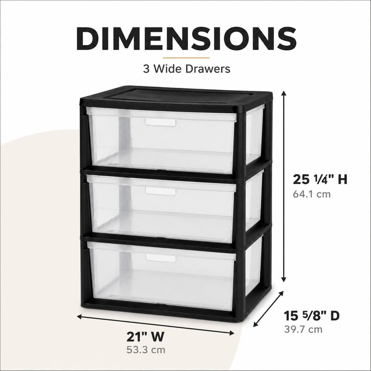 3 Drawer Storage Tower with Clear Bins F72946