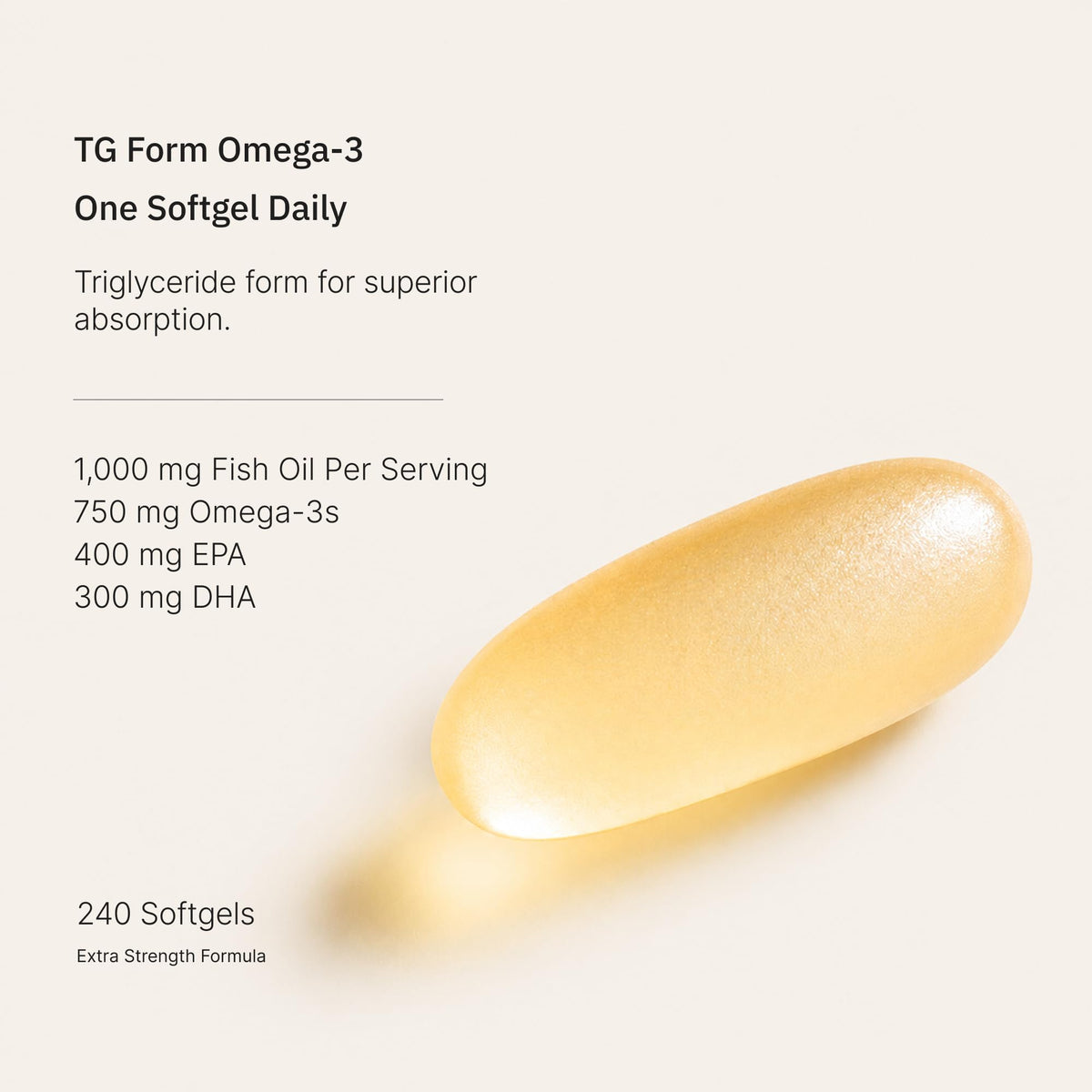 Omega-3 Fish Oil 1000mg 240 Softgels Y1289