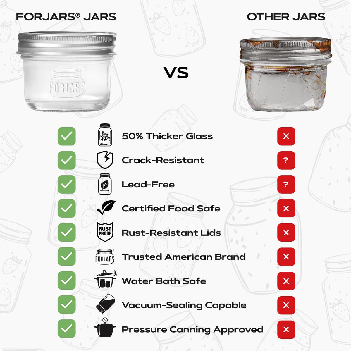16oz Wide Mouth Glass Canning Jars 12-Pack V17548