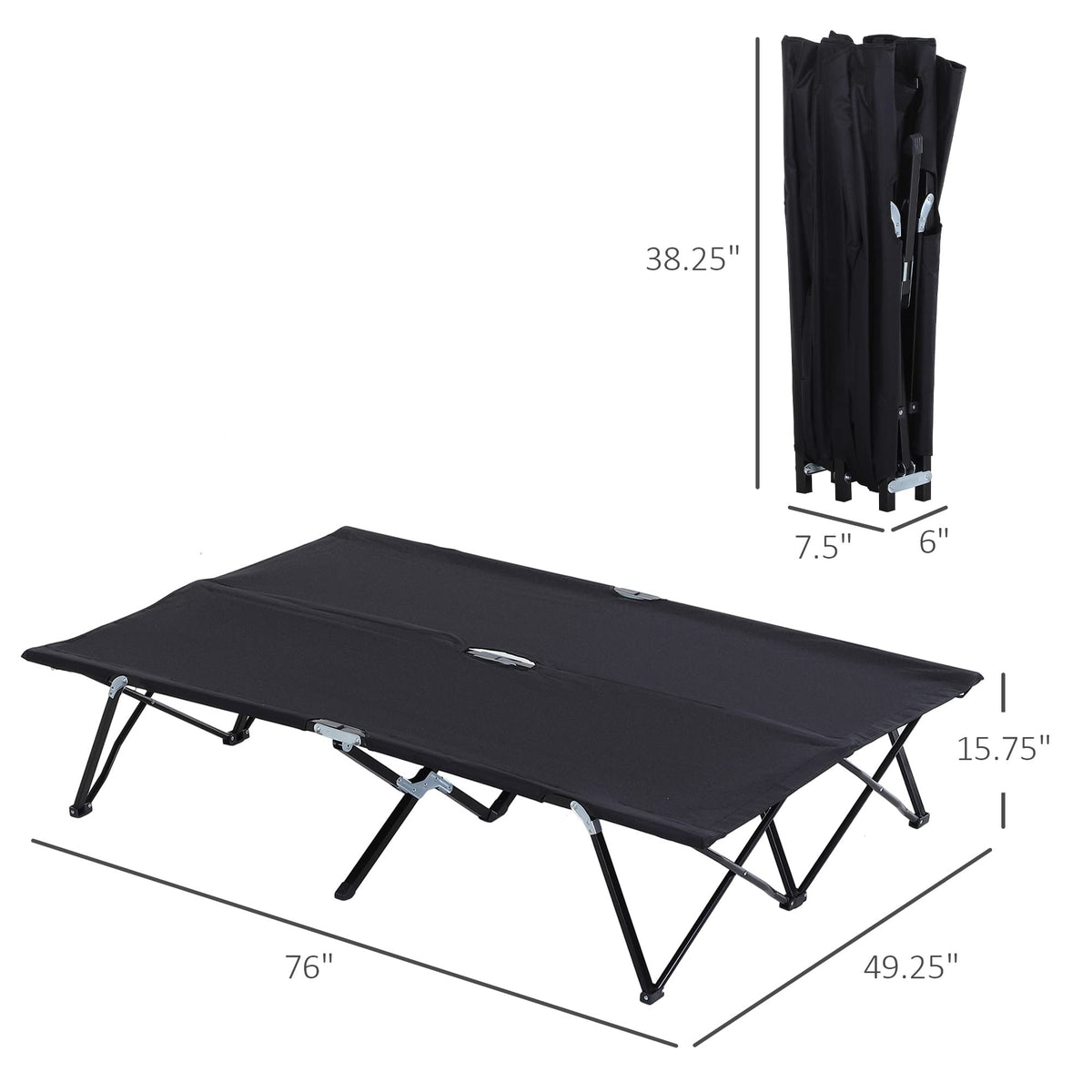 2 Person Folding Camping Cot with Carry Bag, 300 lbs Capacity G29017