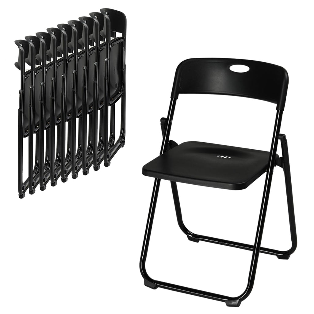 10 PCS Black Plastic Folding Chair W532074