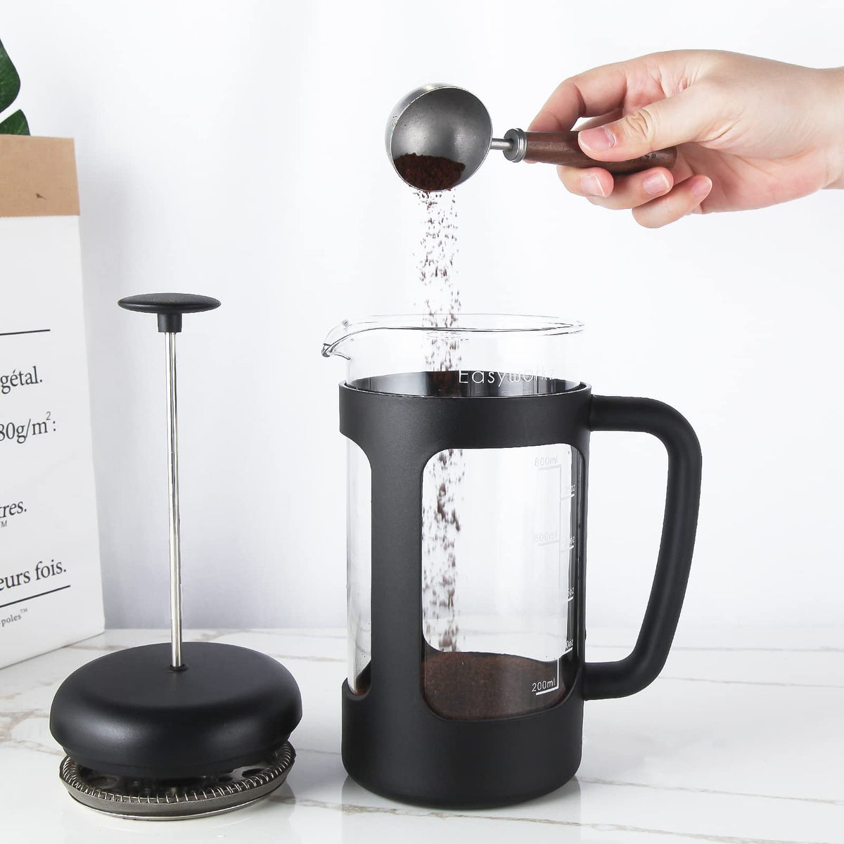 12 oz French Press Coffee Tea Maker with Measuring Coffee Spoon L19541
