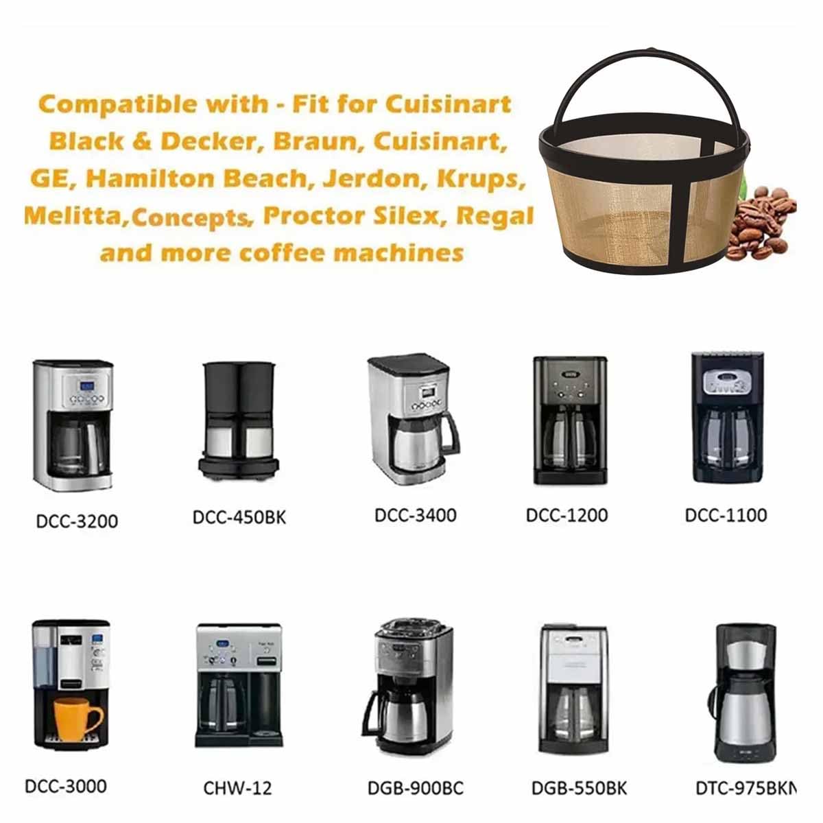 8-12 Cup Stainless Steel Coffee Filter D789073