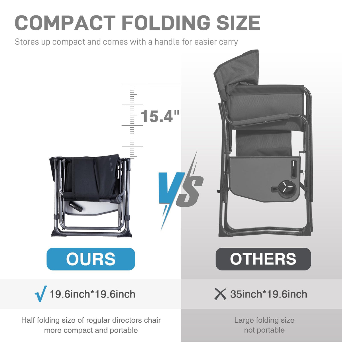 Portable Folding Camping Chair with Side Table, Black K557