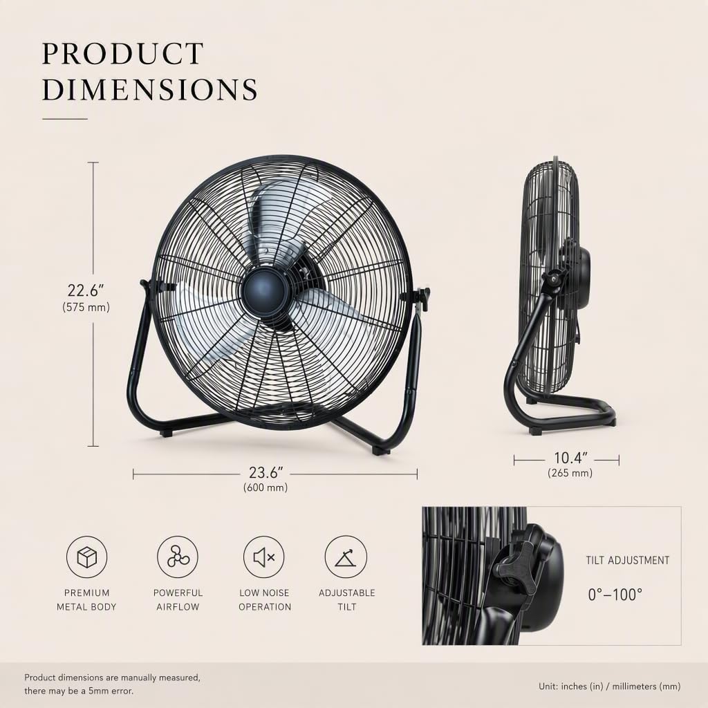 20" 3-Speed Metal Floor Fan 4-Pack G77651