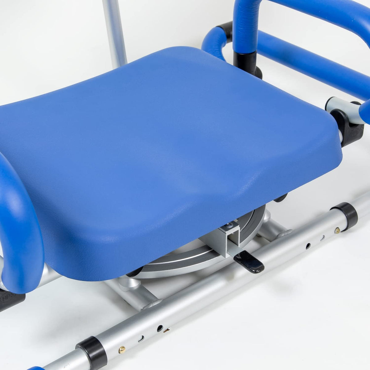 Blue Tub-Mounted Shower Chair with Padded Seat Back and Arms C62210