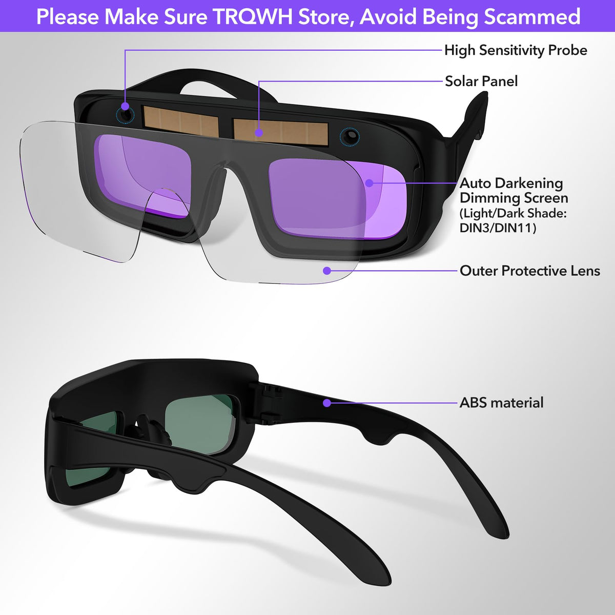 Auto Darkening Welding Glasses J57417