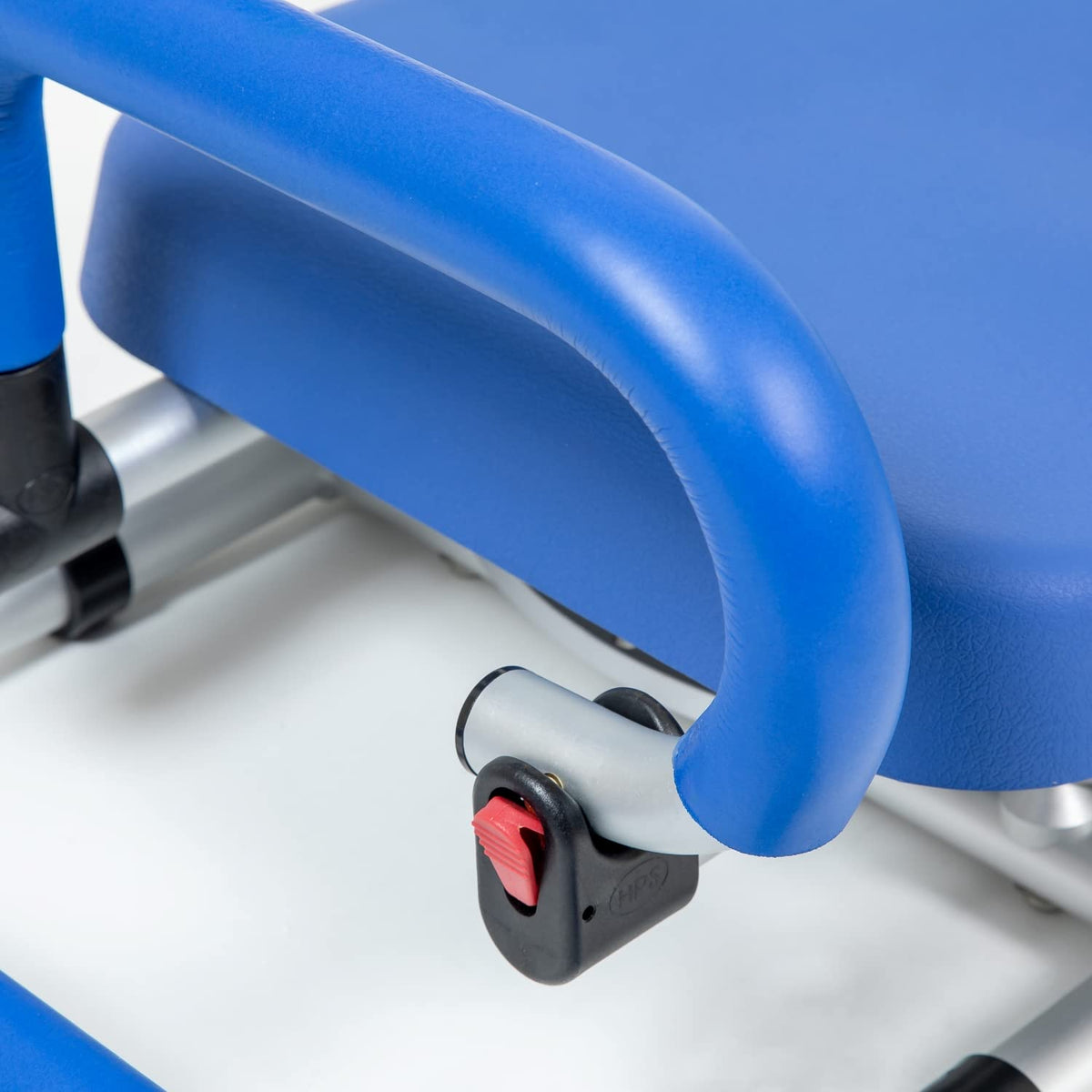 Blue Tub-Mounted Shower Chair with Padded Seat Back and Arms C62210