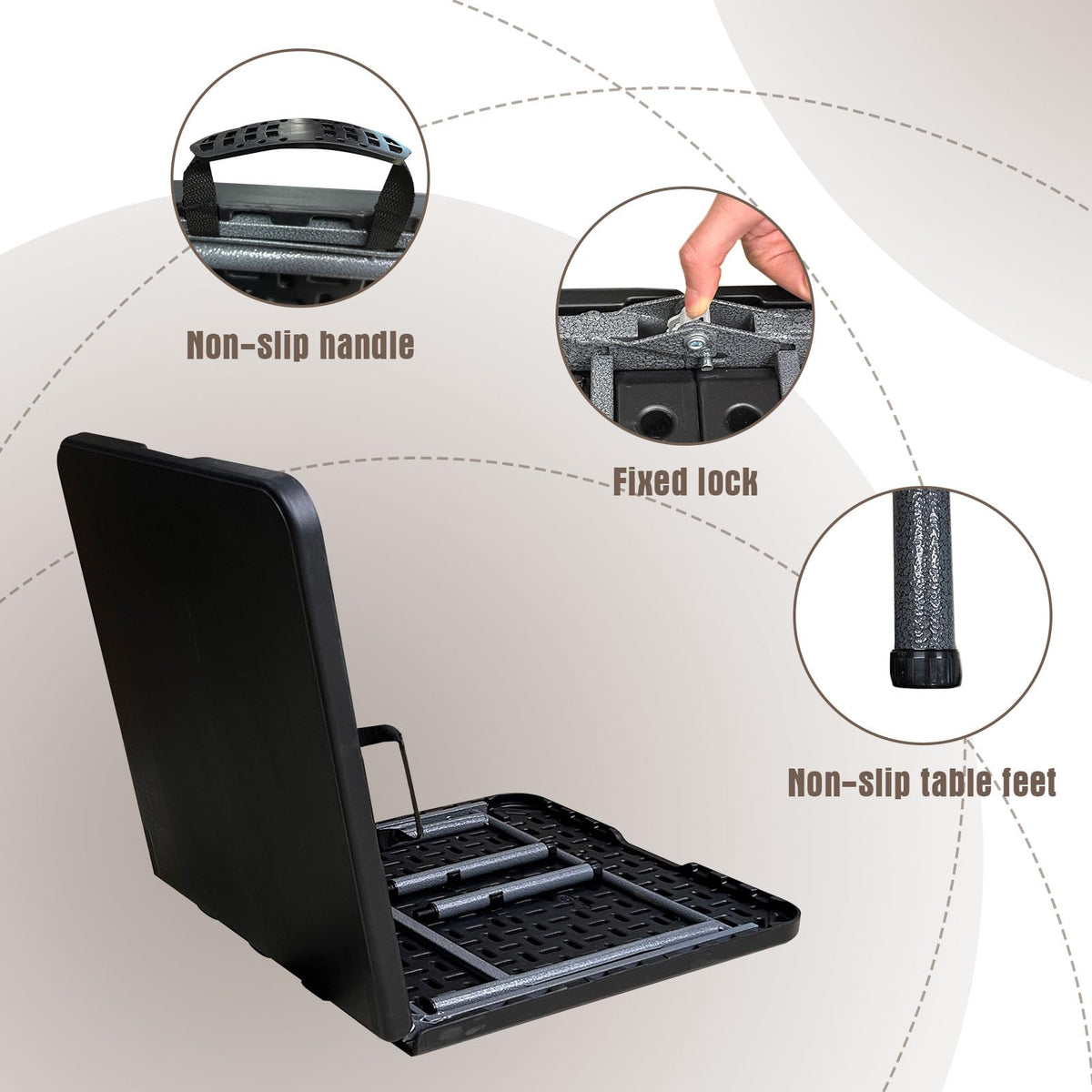 4 Foot Heavy Duty Fold-in-Half Folding Table with Handle F53453