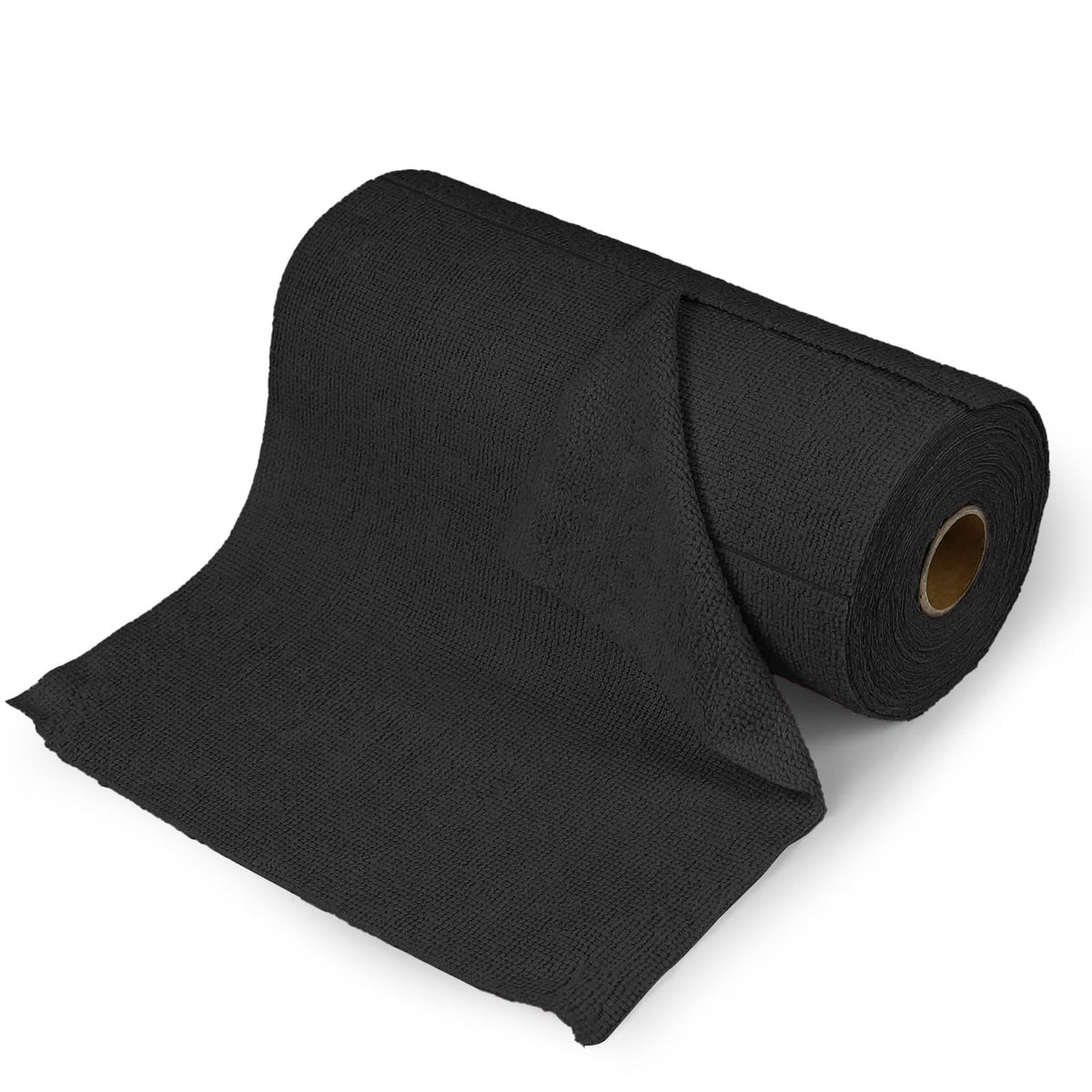 50PCS Microfiber Cleaning Cloth Roll, 10"×10" Black I198213