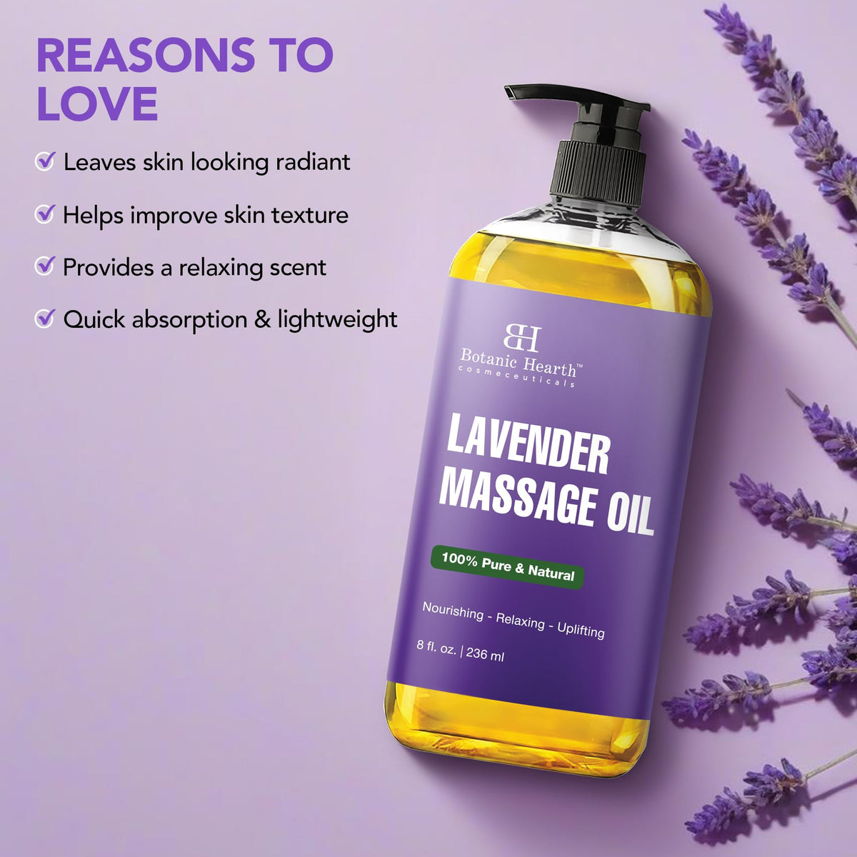 Lavender Massage Oil 8 Fl Oz Q784