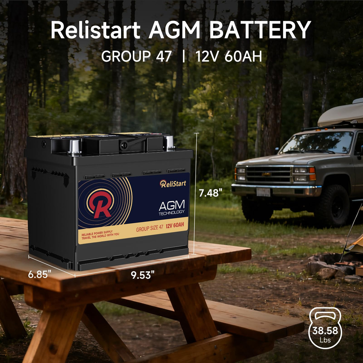 12V 60Ah Group 47 Automotive Battery Q1996