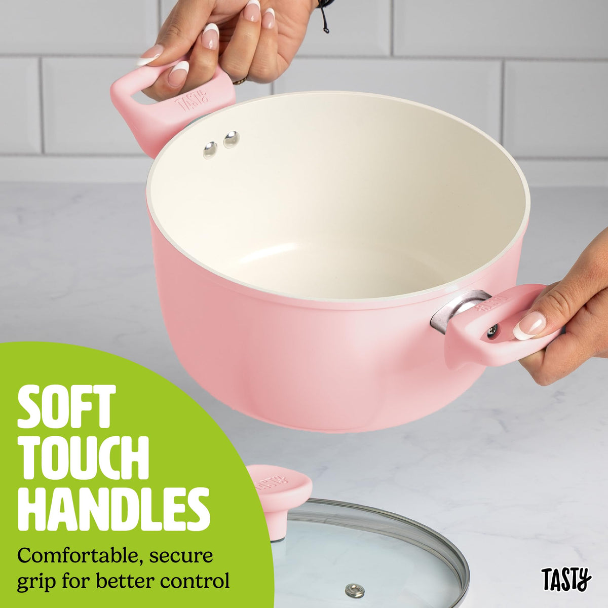 12 Piece Pink Nonstick Ceramic Cookware Set K683