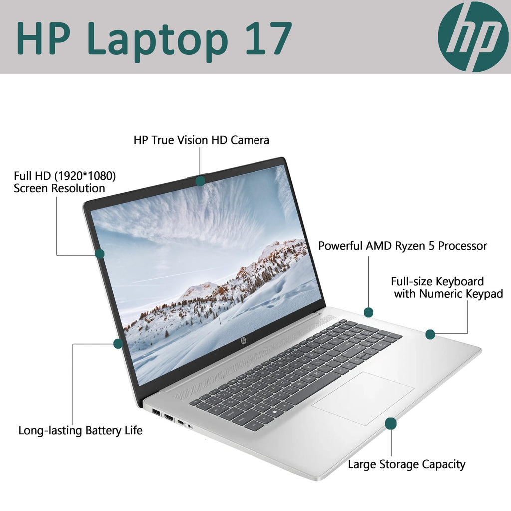17.3" Full HD Laptop AMD Ryzen 5 32GB RAM 1TB SSD Natural Silver K651900