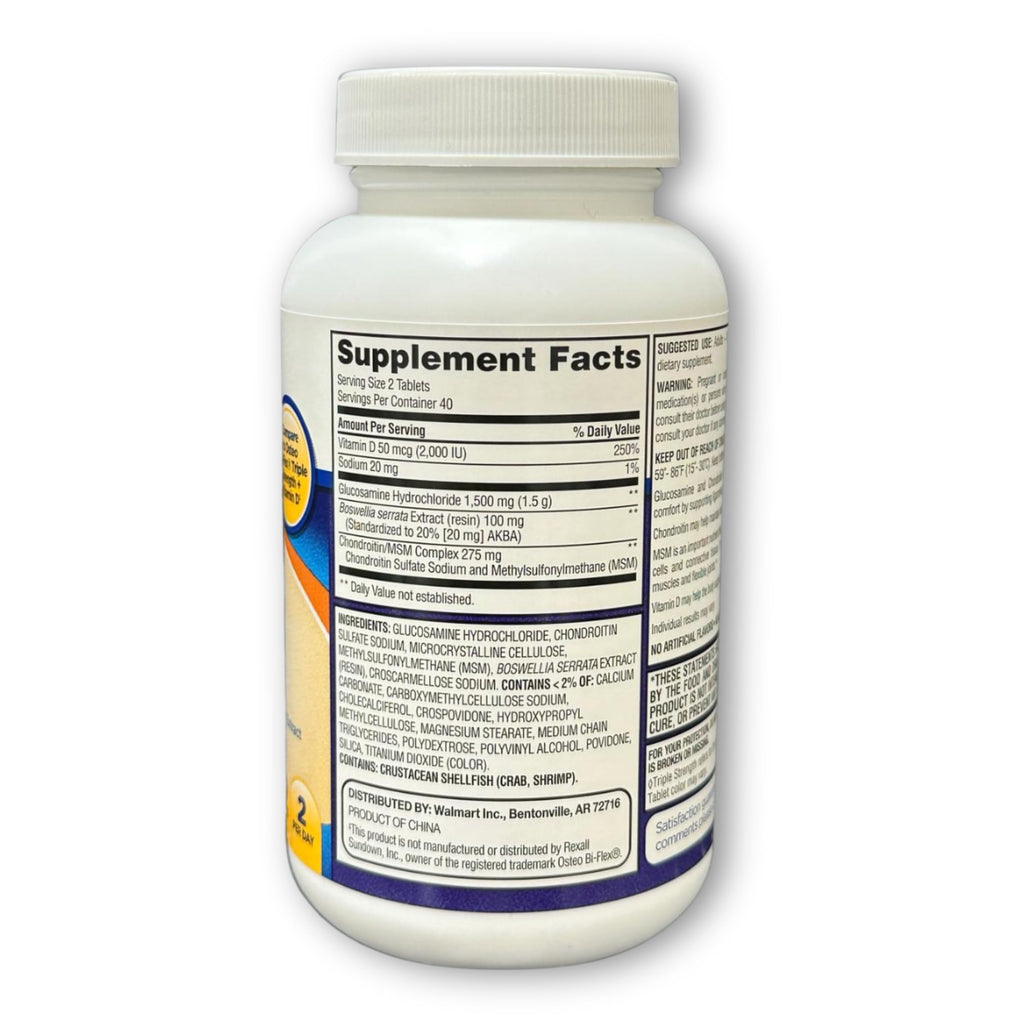 Triple Strength Glucosamine Chondroitin Vitamin D Tablets 80ct O282648