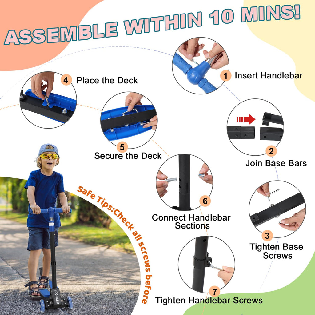 3 Wheel Kids Scooter with LED Light-Up Wheels V54239