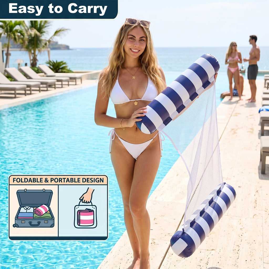 5 Pack Inflatable Pool Floats Adult Size Water Hammock E94639