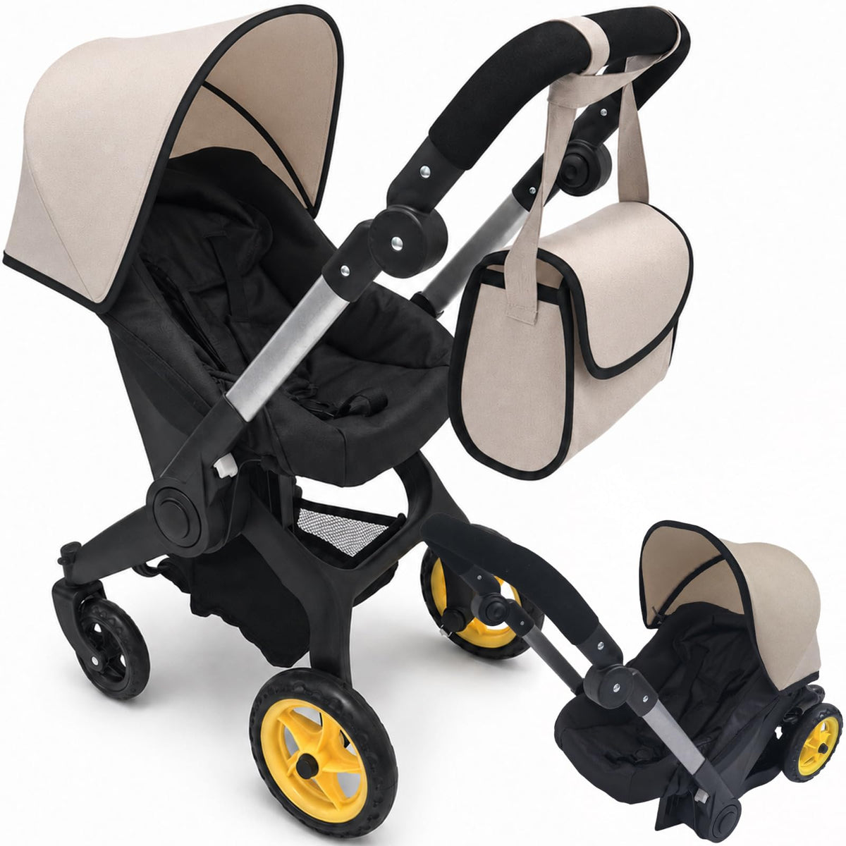 Convertible 2-in-1 Doll Stroller and Car Seat U96982