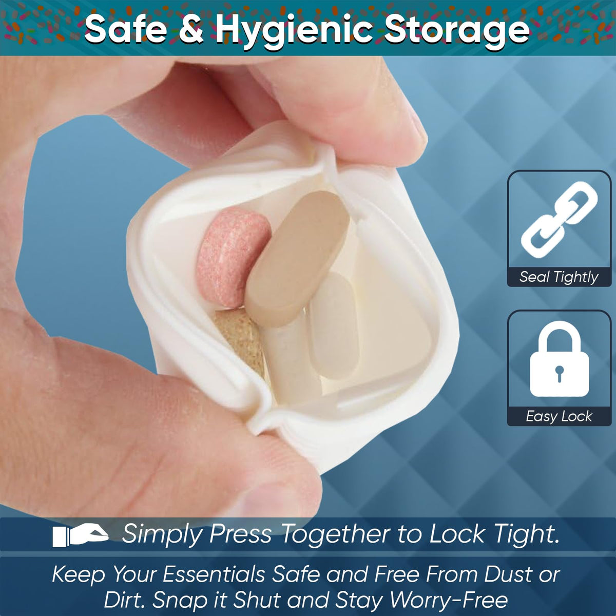 Small Pill Pouch with Easy Open & Secure Closure B645