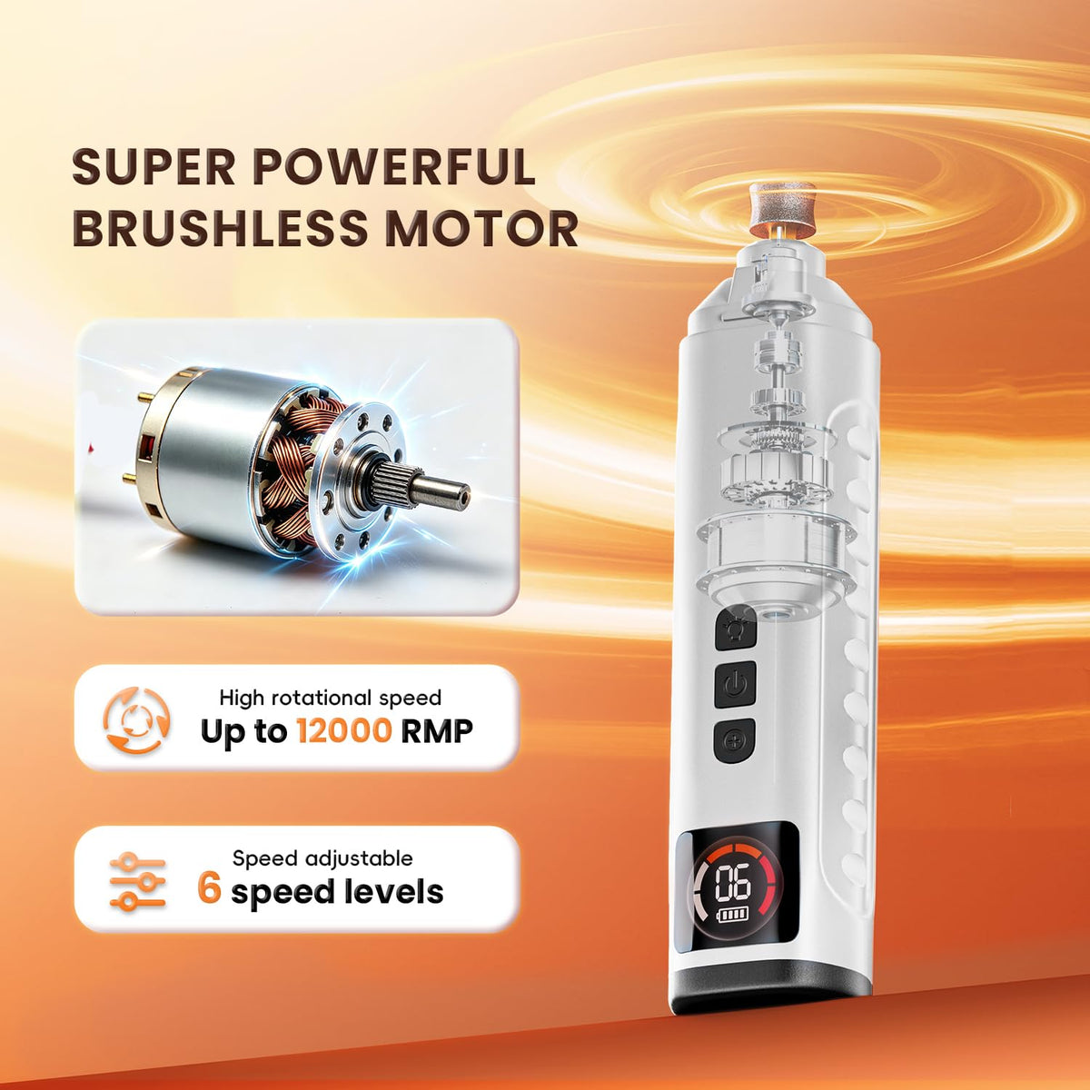 6-Speed Dog Nail Grinder with LED Light X99828