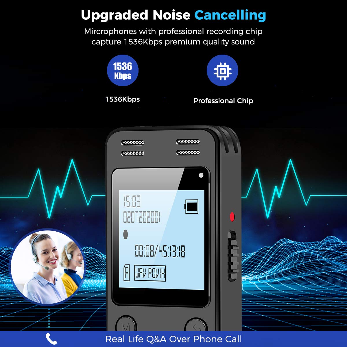 128GB Digital Voice Recorder with Playback Z658283