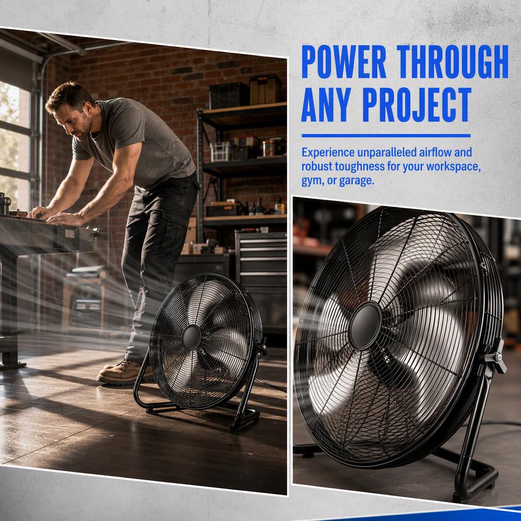 20" 3-Speed Metal Floor Fan 4-Pack G77651